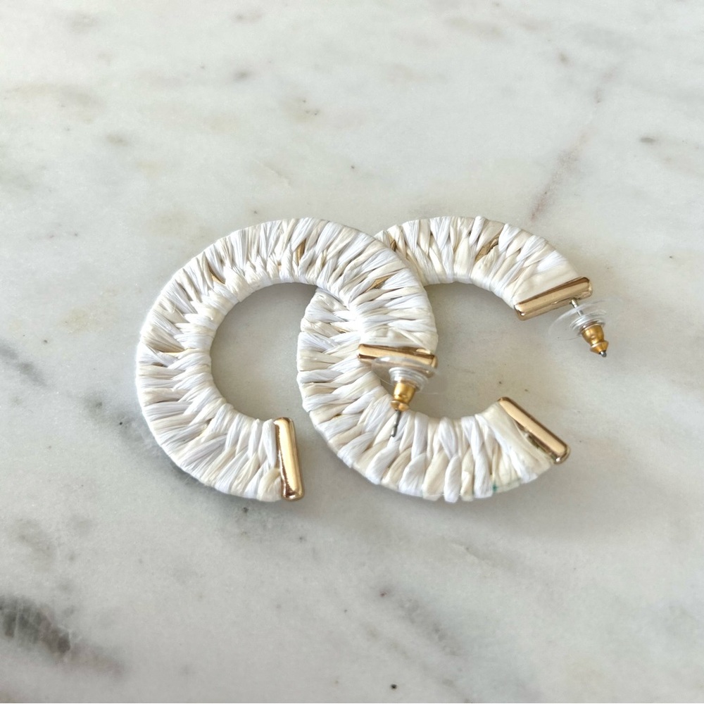 Braided Hoops | White/Natural NWOT